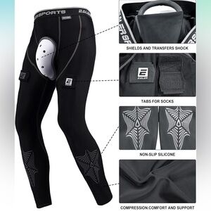 Boys EALER hockey Compression Pants with Protective Cup